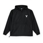 Black Packable Anorak Jacket with White 'Y' Logo